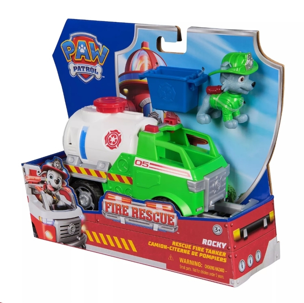 Rocky Green and White Fire Rescue Toy Tanker